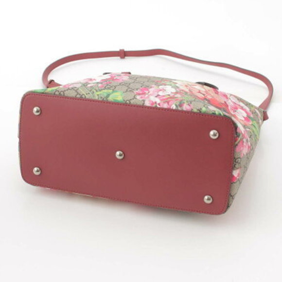 Gucci GG Blooms Flower Floral Handbag Beige Pink - Picture 4 of 10
